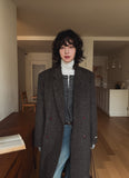 Grevy Herringbone Wool Coat