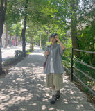[Unisex] Bitten Check Over Short Sleeve Shirt