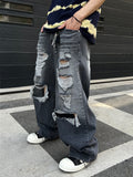 Trimming Destroyed Black Denim