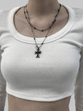 Tackle Layered Cross Necklace