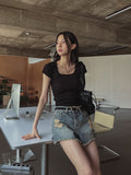 Bohemian Fringed Short Denim Pants