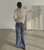 Pelvic Fever Brushed Span 2-Button Bootcut Denim Pants