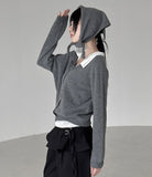 Bant Scarf Set Wool Knit Cardigan