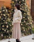 Lumare High-Neck Eco Fur Mink Short Jacket