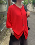 [unisex] Hugen Summer Boucle Round Knit Cardigan