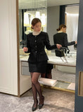 Newriel No Collar Wool Tweed Half Jacket
