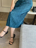 Ennis Pleated Wrap Strap Long One Piece