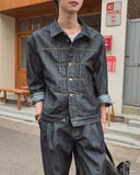 Friendly Pintuck Trucker Denim Jacket