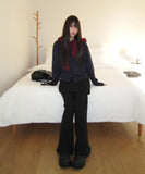 [Layered SET] Yuran Brushed Wrap Button Skirt Bootcut Banding Long Pants