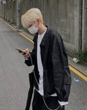 Washed denim blouson jacket