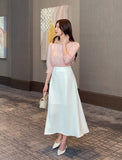Meju Heart-Neck Three Quarter Sleeve Blouse
