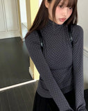 Nirin Dot Layered Brushed Turtleneck T-Shirt