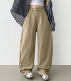 Curv cut line mega balloon fit banding cotton pants