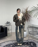 Seen Knit Muffler Cardigan SET