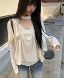 Juron Rose See-through Lace Scarf