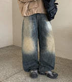 Shokumo washing wide denim pants