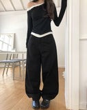 Classy Back Pocket Cotton Balloon Pants
