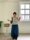 Celmo Summer Cool Banding Denim Wide Pants