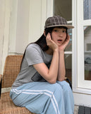 Dava Cotton Check Strap Camp Cap Hat
