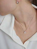 Essence Silver (W) Moissanite Freshwater Pearl Necklace 8mm