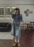 Blitz Cool Denim Bending Pants (Shorts ver.)