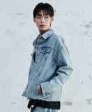 CUT OUT DENIM TRUCKER JACKET