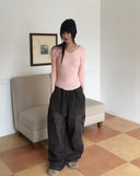 [MADE] Copter Vintage Washing Two-Way Banding Big Cargo Long Wide Denim Pants