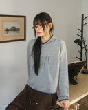 Peo Dot Color Matching Shirring Hood T-Shirt