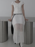 Ash Chiffon Long Skirt