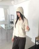 [Warm Wool] Coam Punching Big Collar Knit Cardigan