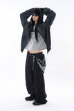 Bont snap pocket loose denim pants