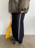 Muki Line Cut Raw Denim Wide Pants