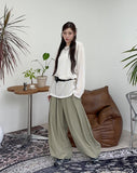 By Nylon Pintuck Balloon Pants