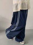 Pulende Line Color Matching Track Banding Wide Pants