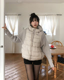 Fog Hooded Knit Lightweight Padded Jacket