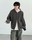 Scent Cable Knit Hood Zip-Up