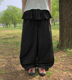 [BAONHAUS] Yuzuna Nylon String Short Frill Layered Banding Skirt Pants