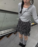 Ugi Color Layered Shirring T-shirt