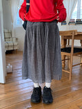 Heyo Check Banding Long Skirt