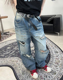 Caen Damaged Wash Denim Pants