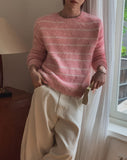Bren Brush Striped Round Knit
