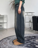 Frit Washing Wide Denim Pants
