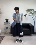 Salt Two-Pocket Washed Denim Short Sleeve Shirt