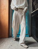Deep corduroy one-tuck pants