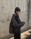 Anka cable two-way knit zip-up cardigan
