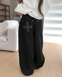 Liik Back Cross Studded Cotton Pants