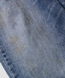 Washed Oil Denim Pants