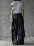 Signature pin tuck wide slacks