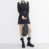 Lanxi Slit Halterneck T-Shirt