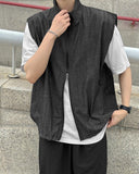 High neck denim vest